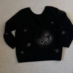 Black Sweater with Silver Accents